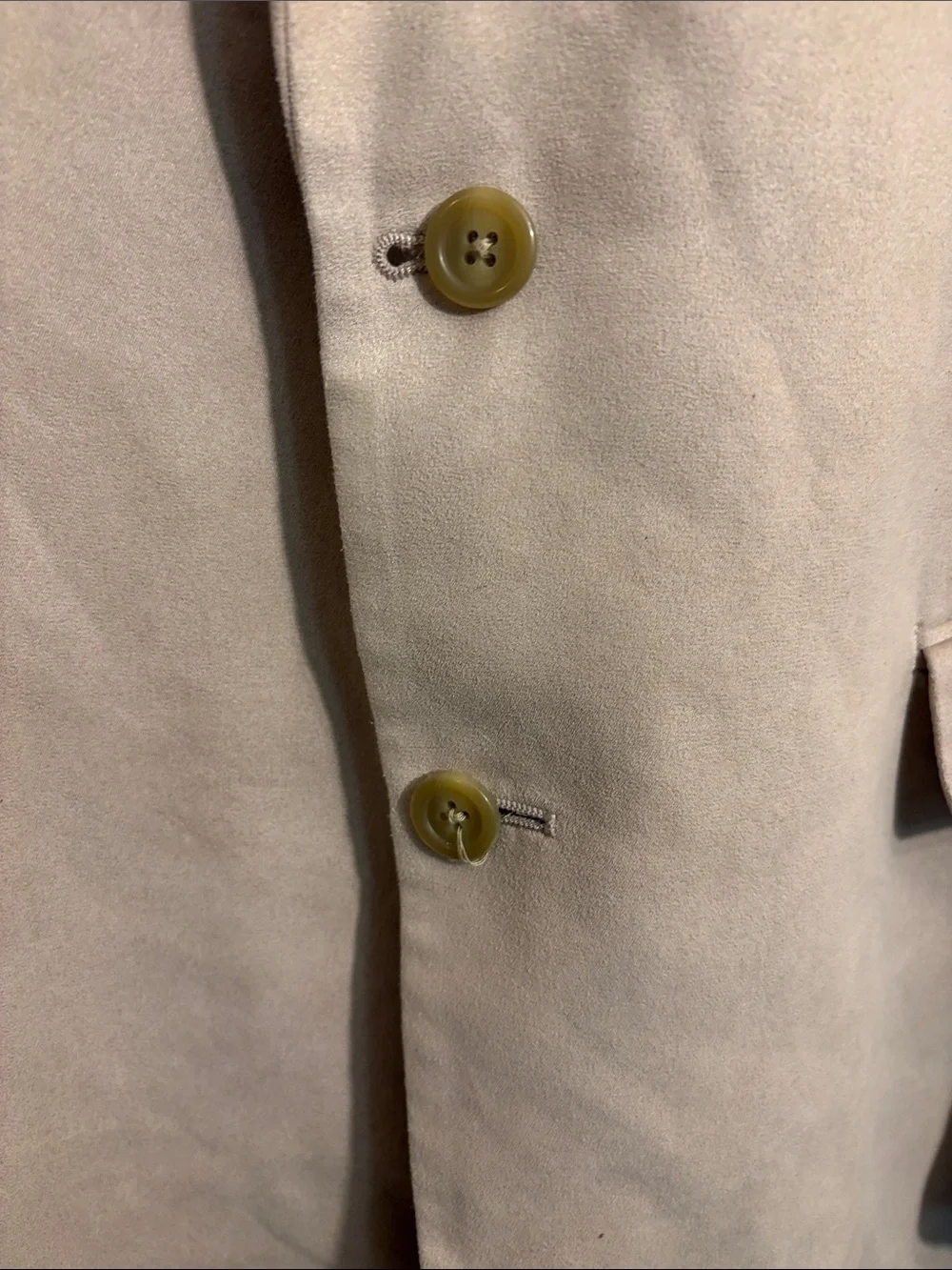 Chaps Light Beige Suede Blazer Jacket